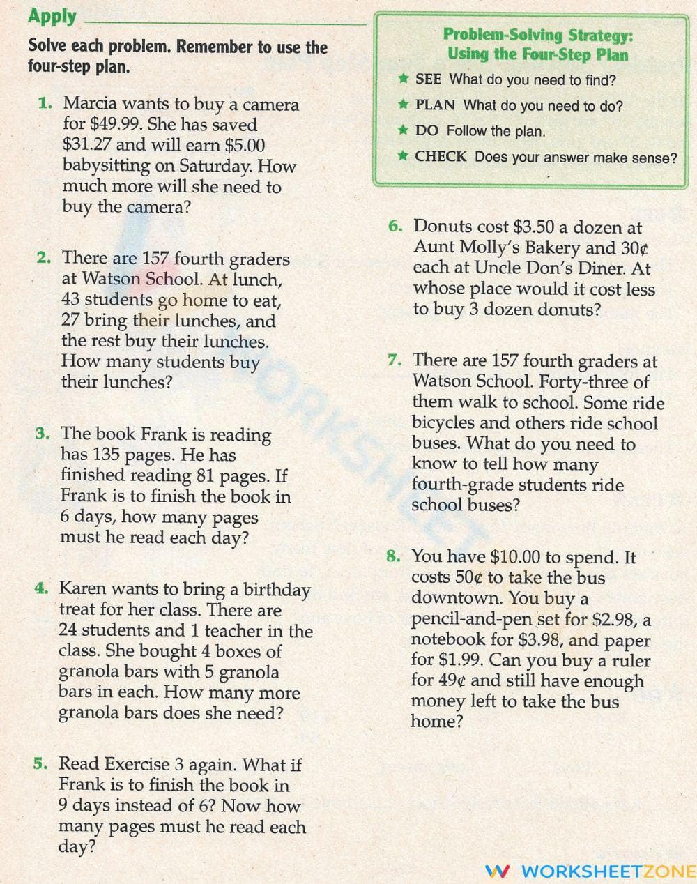 Problem Solving Using the four steps plan 2 - Page 1