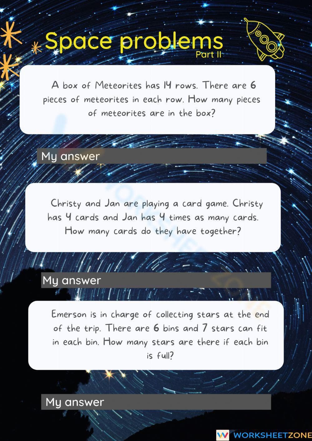 Space word problems II - Page 1