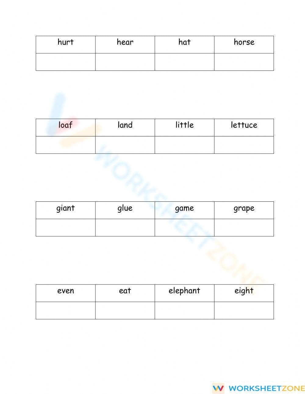 ABC order with the second letter Worksheet - Page 2