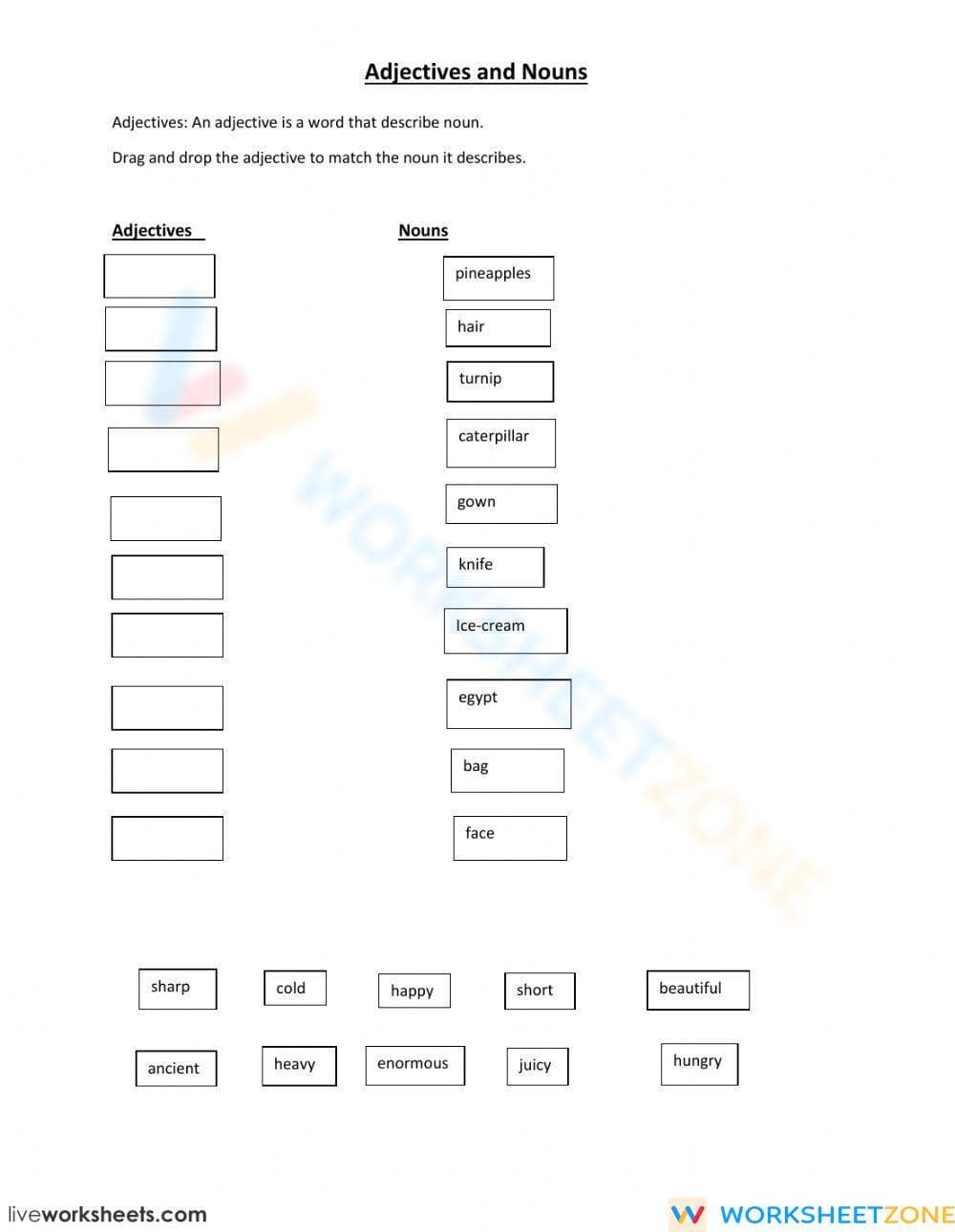 Adjectives and Nouns - Page 1