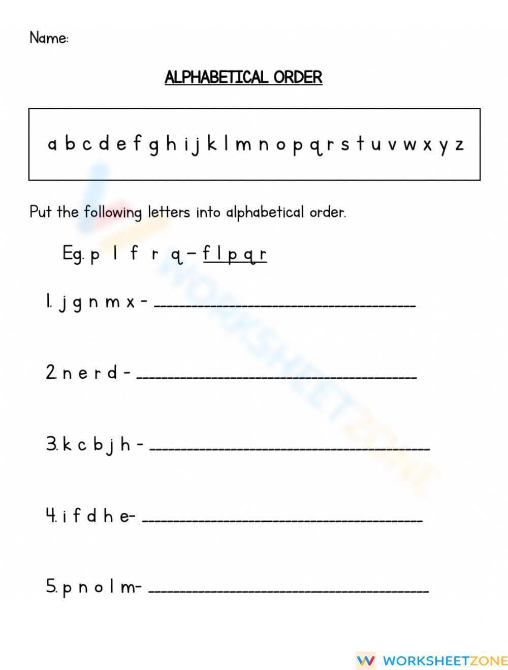 ABC Order 1 - Page 1