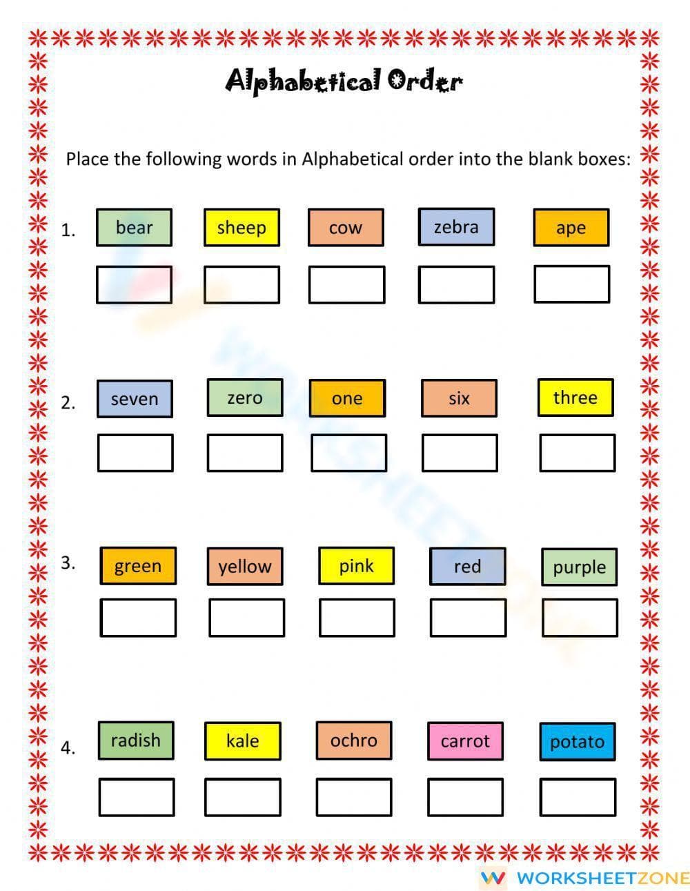 Alphabetical Order - Page 1