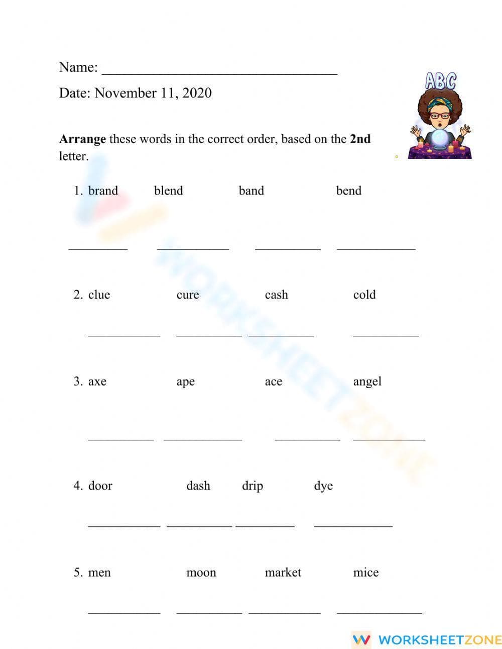 ABC Ordering - Page 1