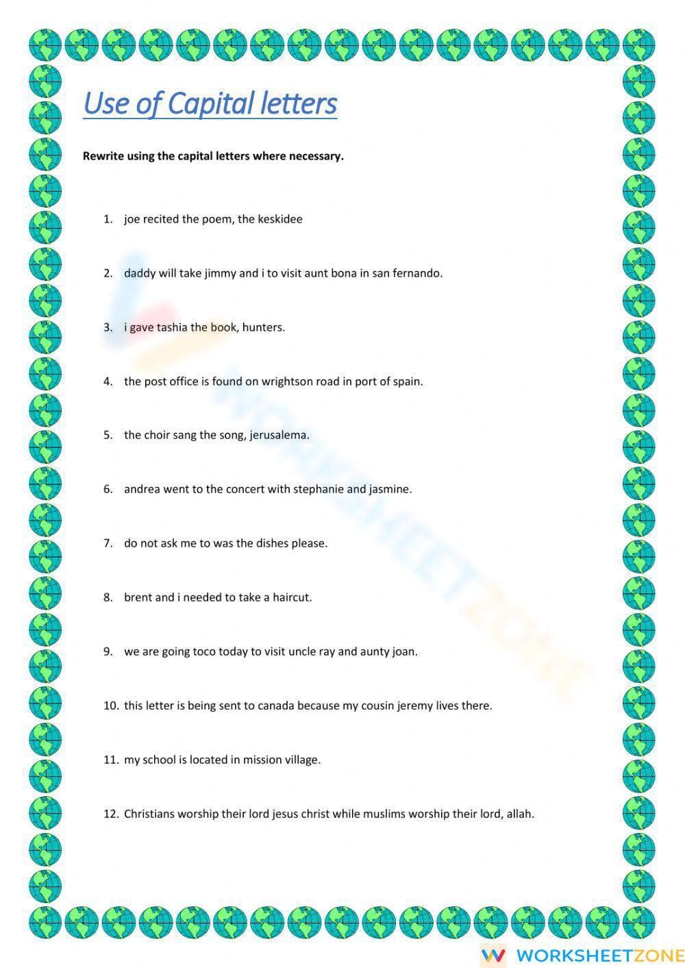 Use of Capital letters - Page 1