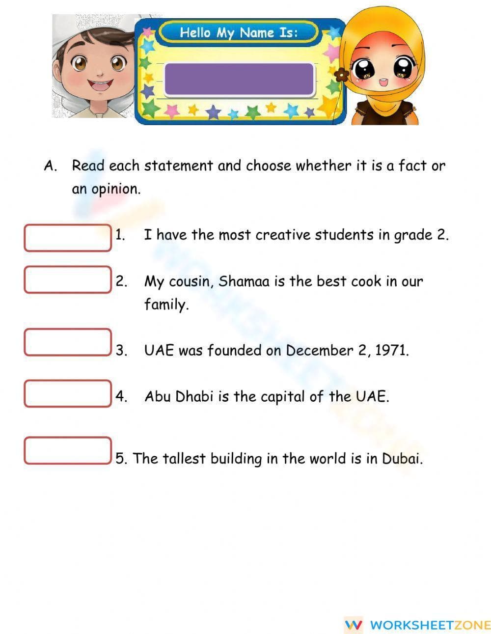 Fact or Opinion - Page 1