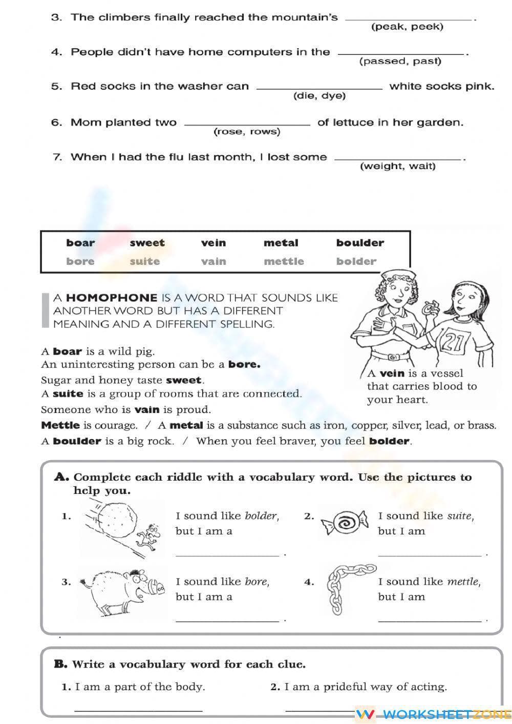 Homophones. Practice 1 - Page 3
