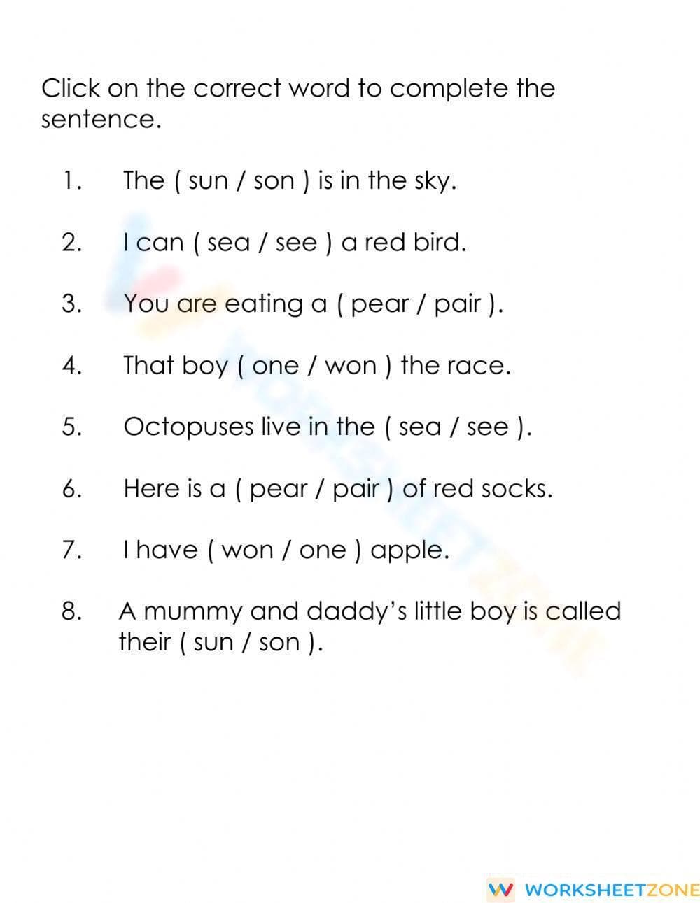 Homophones (2) - Page 1