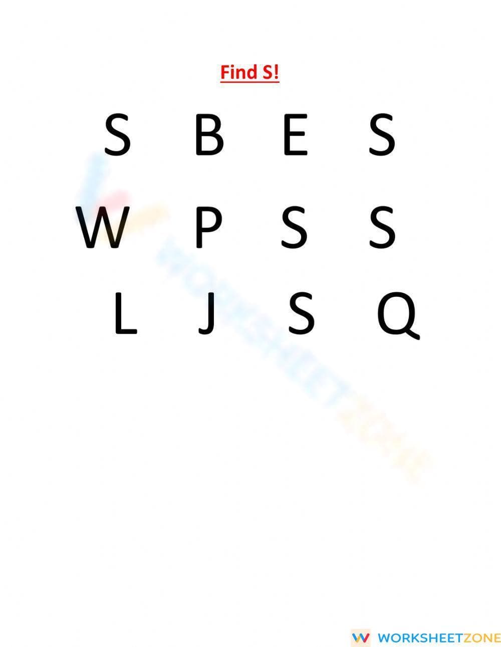 Find Letter S - Page 1