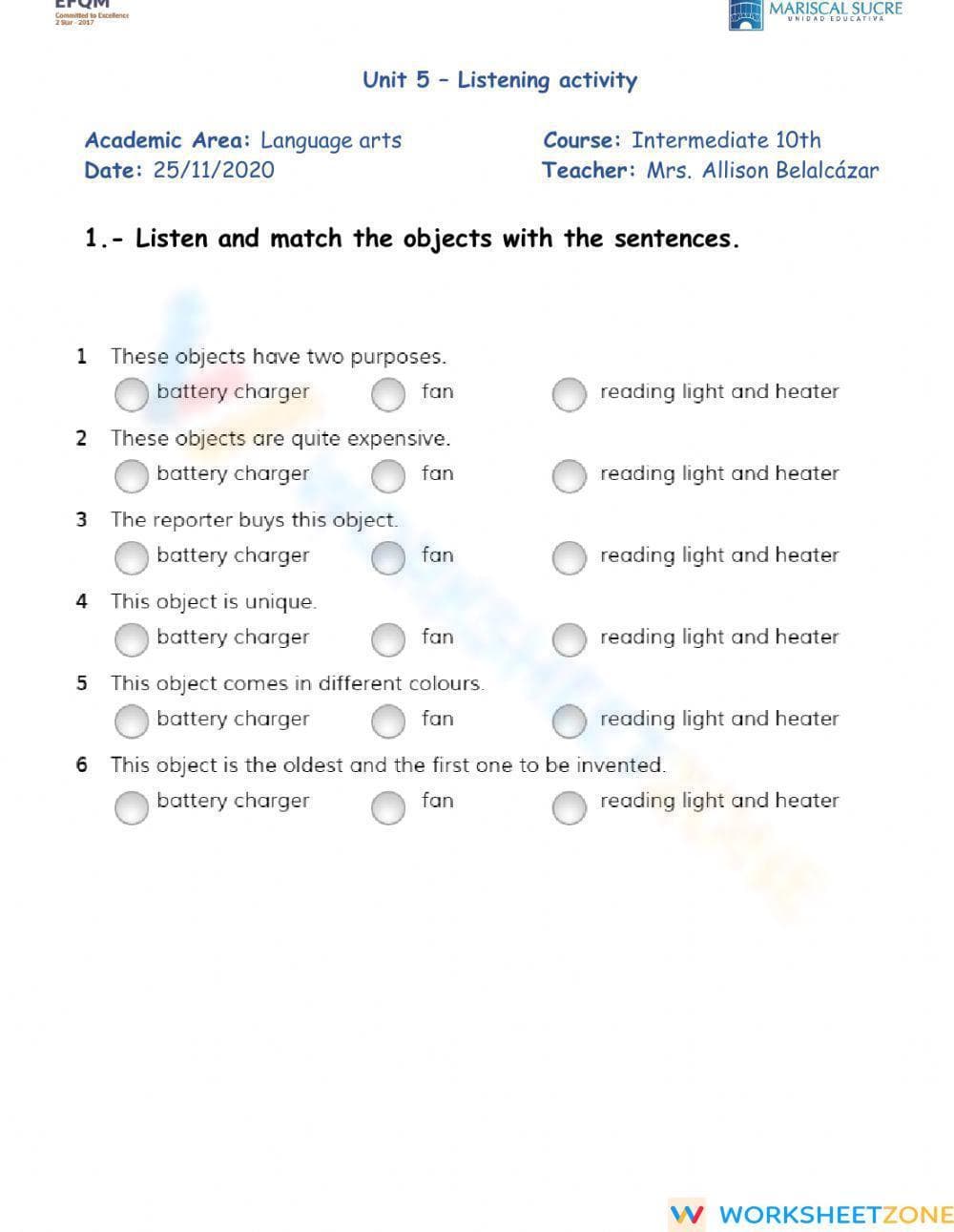 Listening practice 2 10th - Page 1