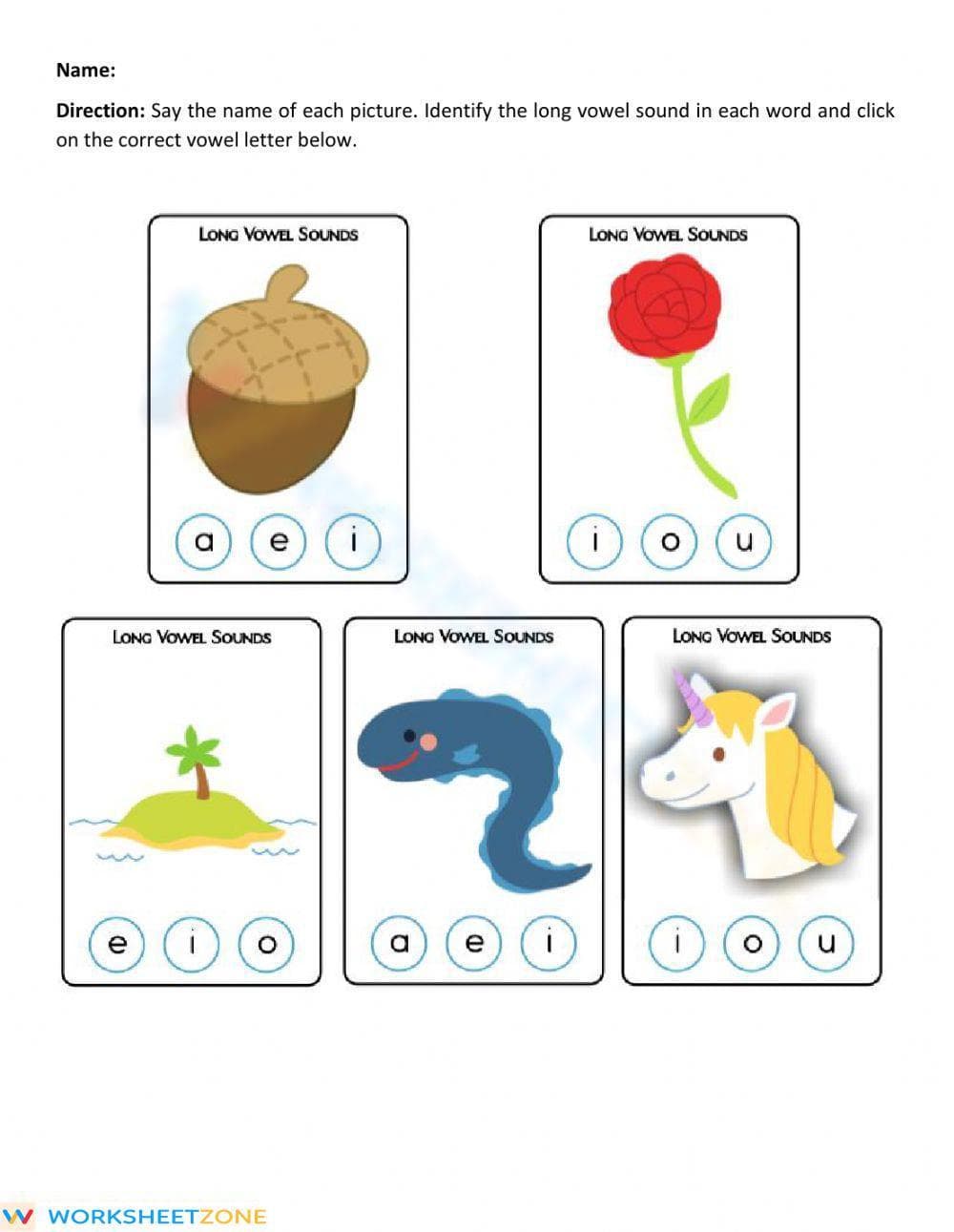 Long Vowel Sounds - Page 1