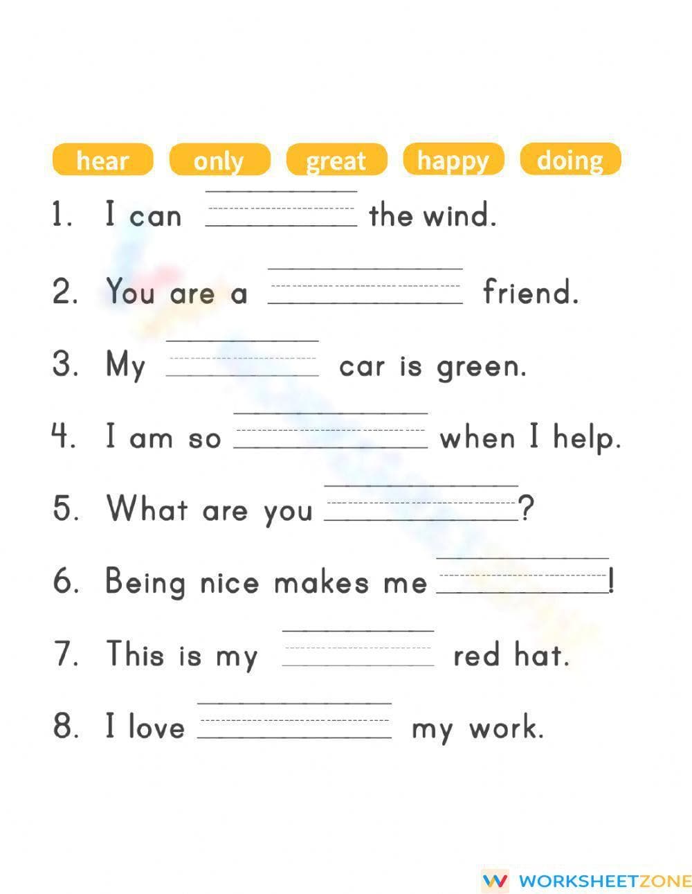 Sentence Practice - Page 1
