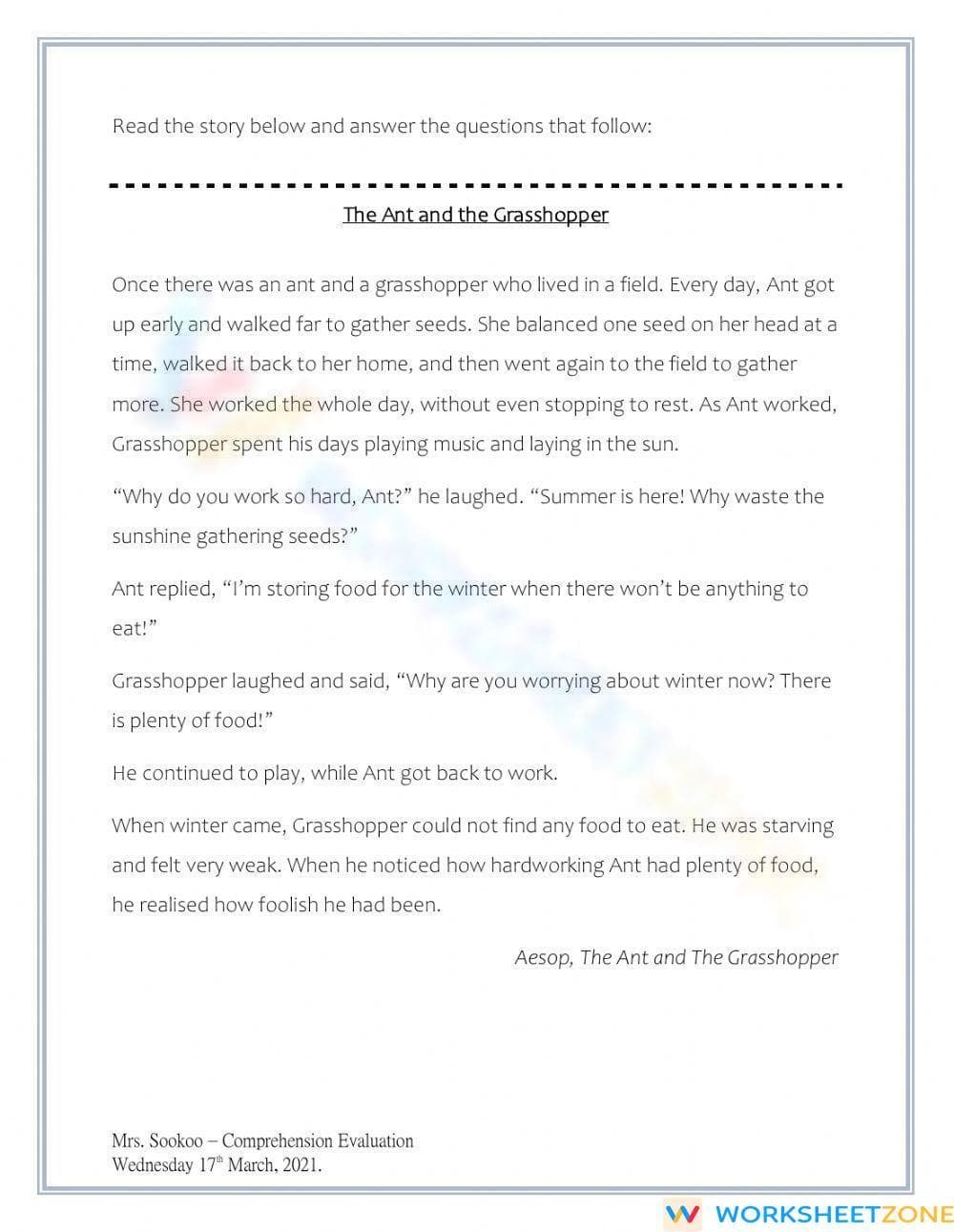 Comprehension Evaluation Term 2 - Page 2