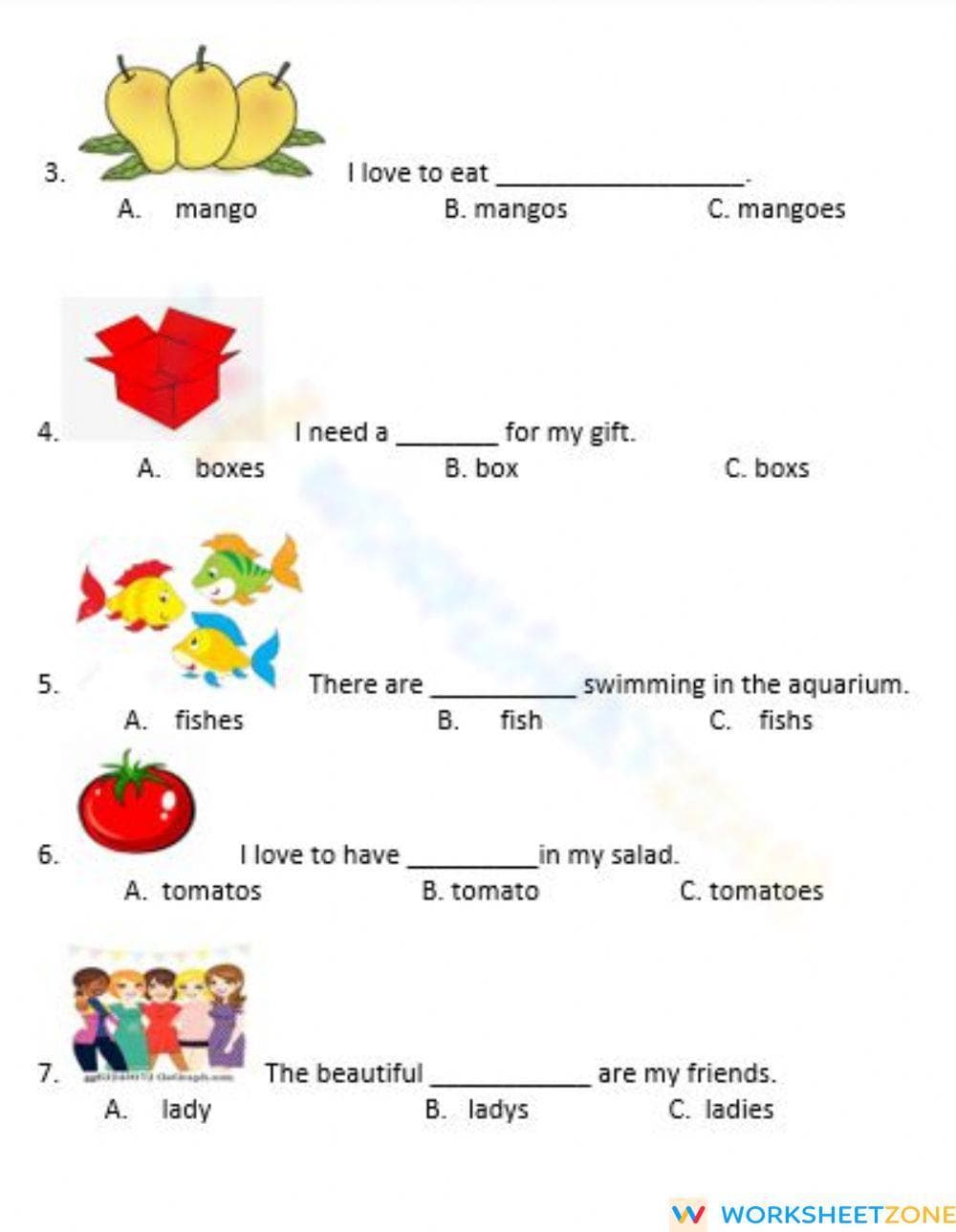 Singular and plural nouns - Page 1