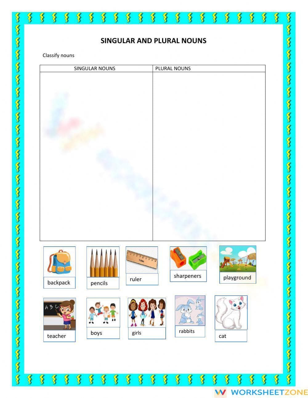 Singular and plural nouns - Page 1
