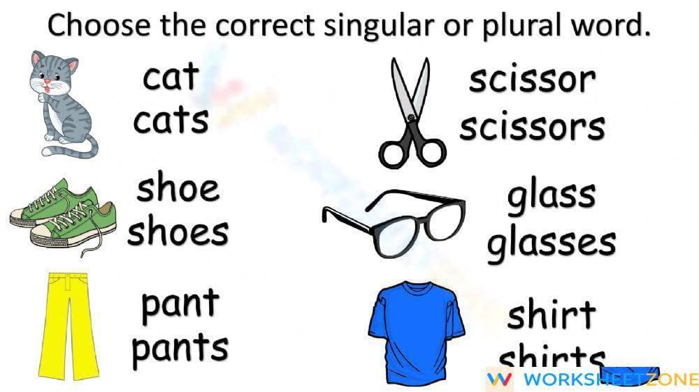 Singular and plural nouns - Page 1