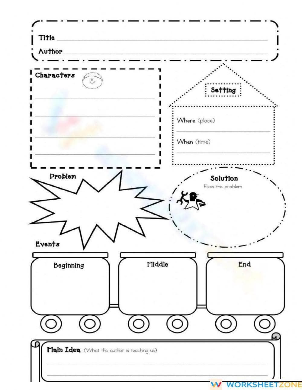 Final Assessment - Story Elements Graphic Organizer - Page 1