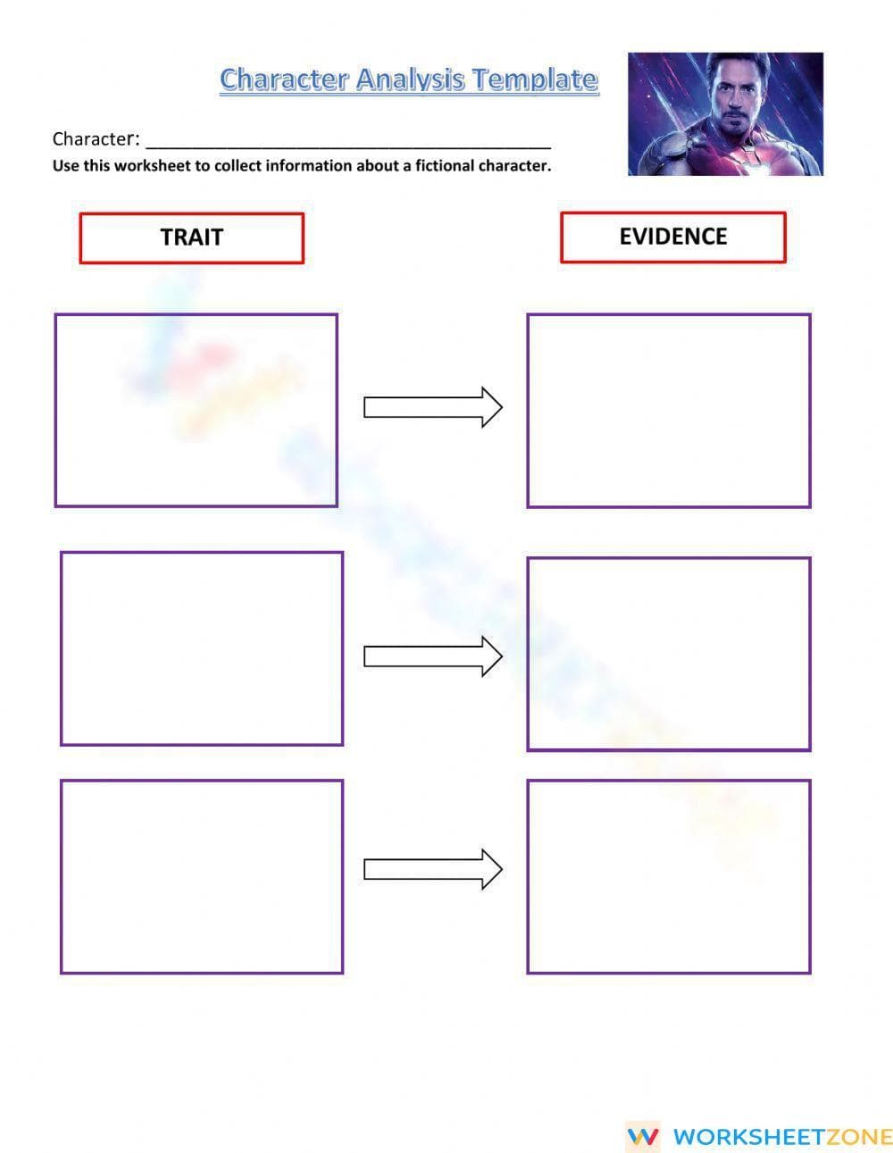 Character Analysis Template - Page 1