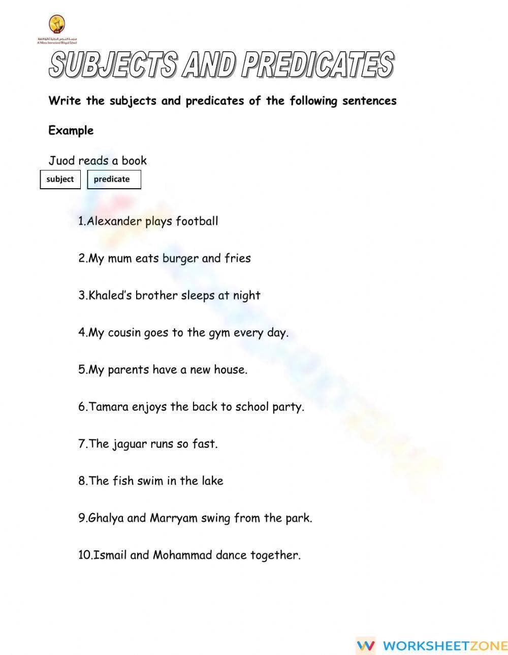Subjects and Predicates.. - Page 1