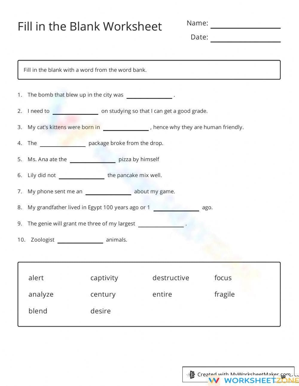 Fill-in the-blank - Page 1