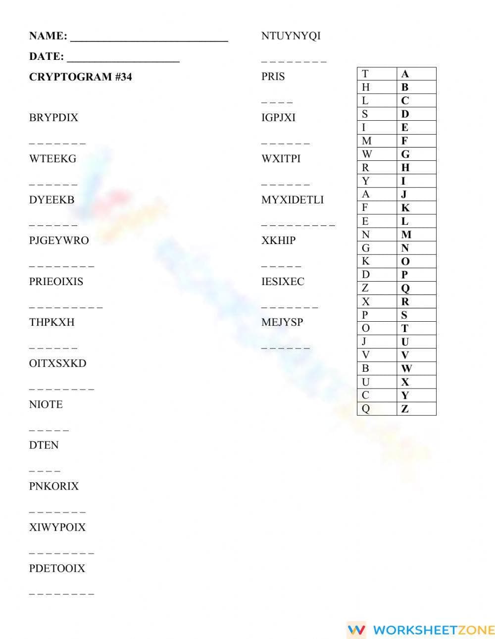 Cryptogram -34 - Page 1