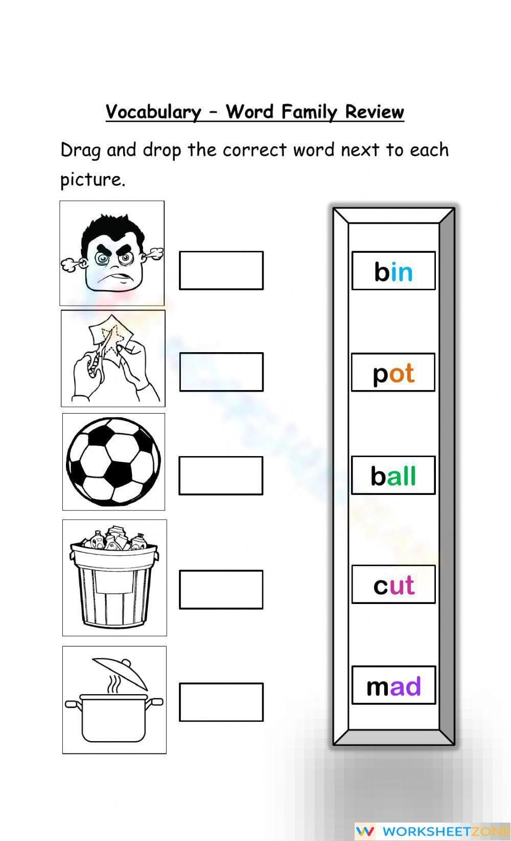 Word Family Review Activity - Page 1