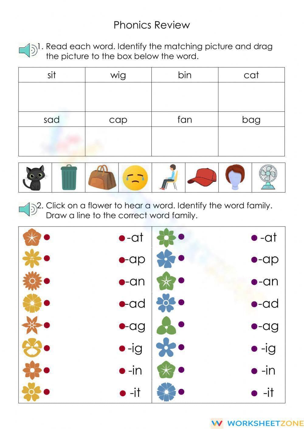 Word Family Review - Page 1