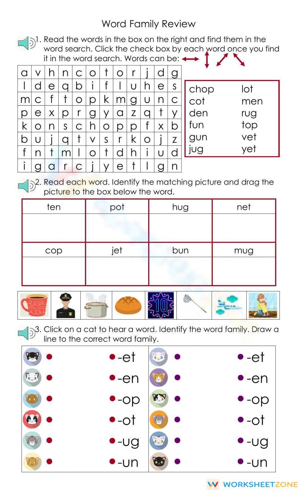 Word Family Review - Page 1