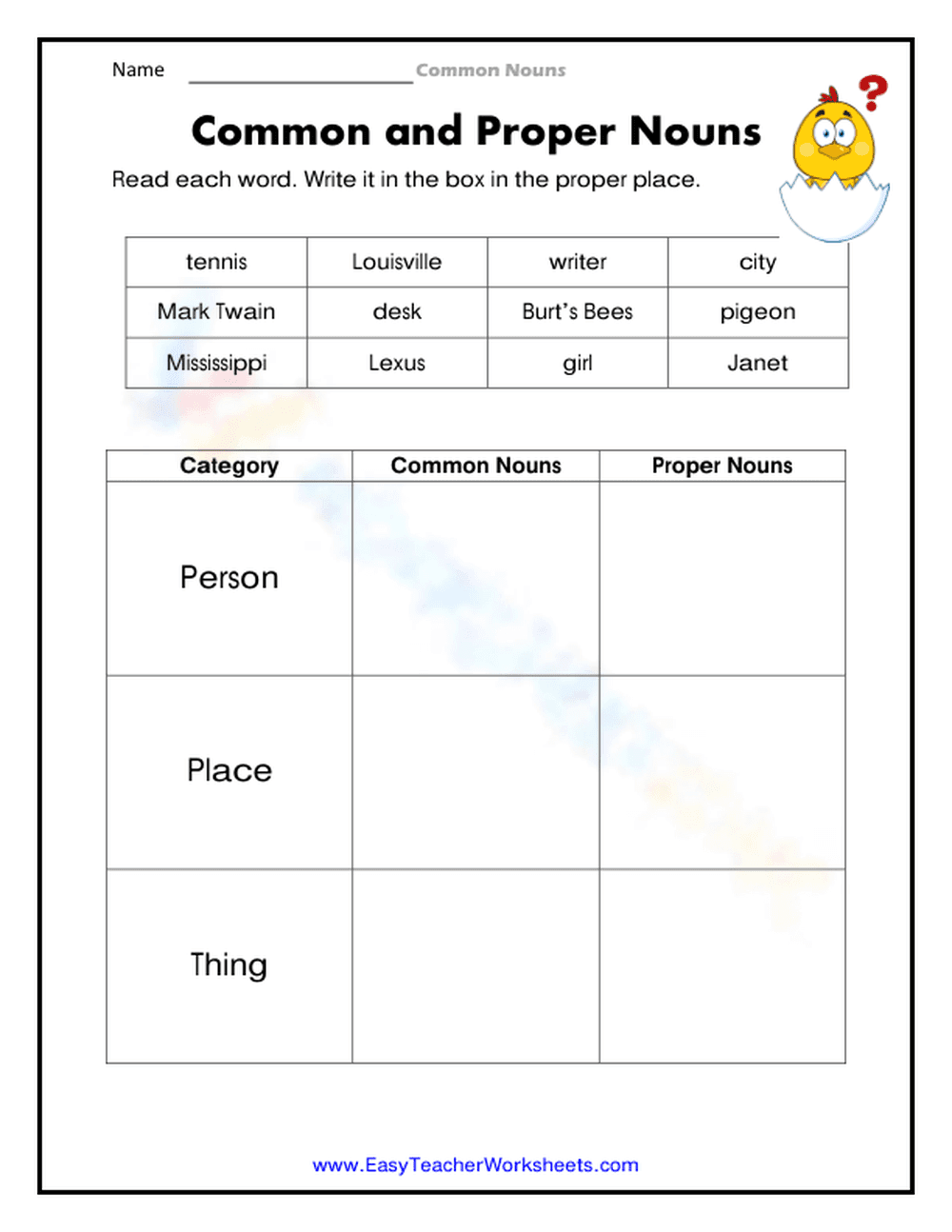Category common and proper nouns - Page 1