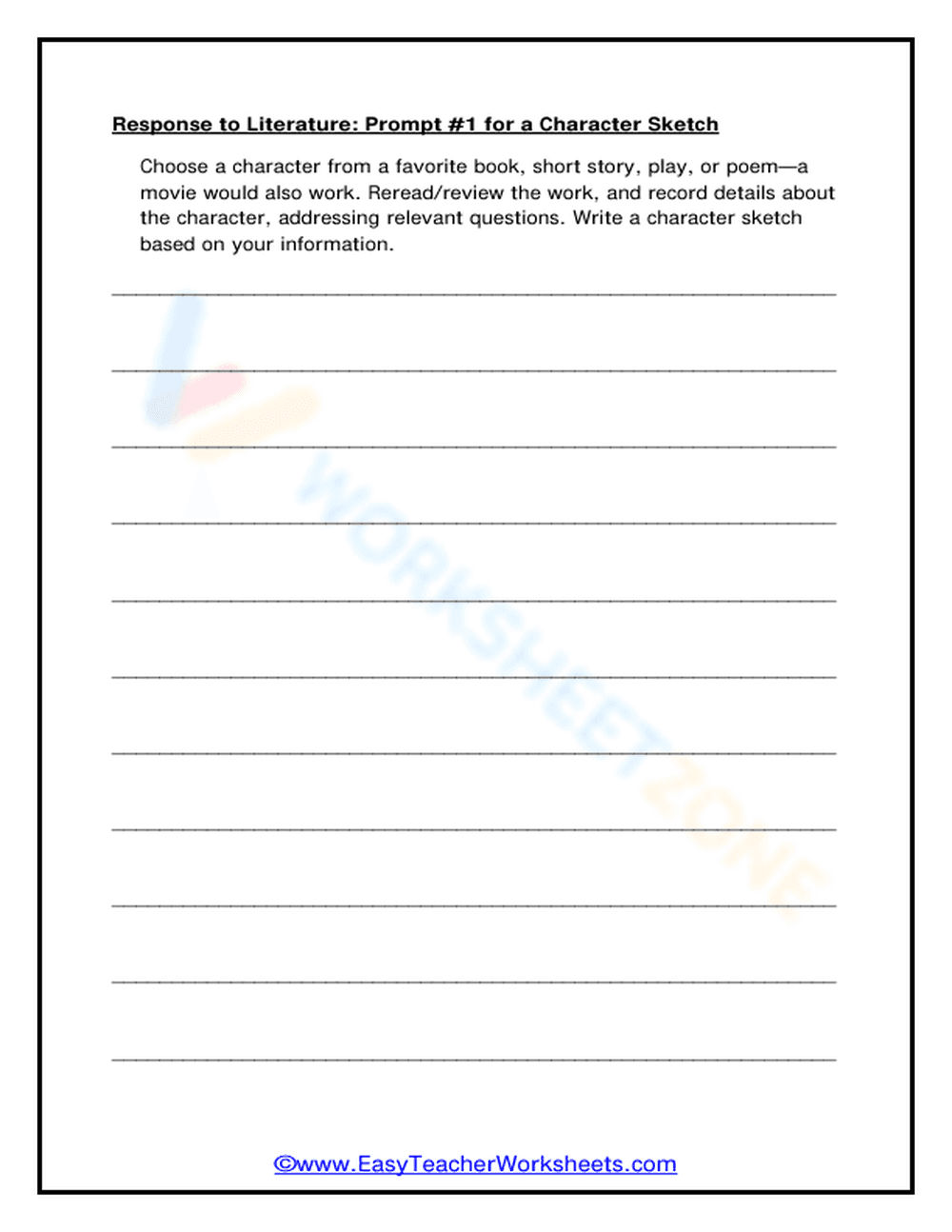 Character Sketch Prompt: Develop Writing Skills Now - Page 1