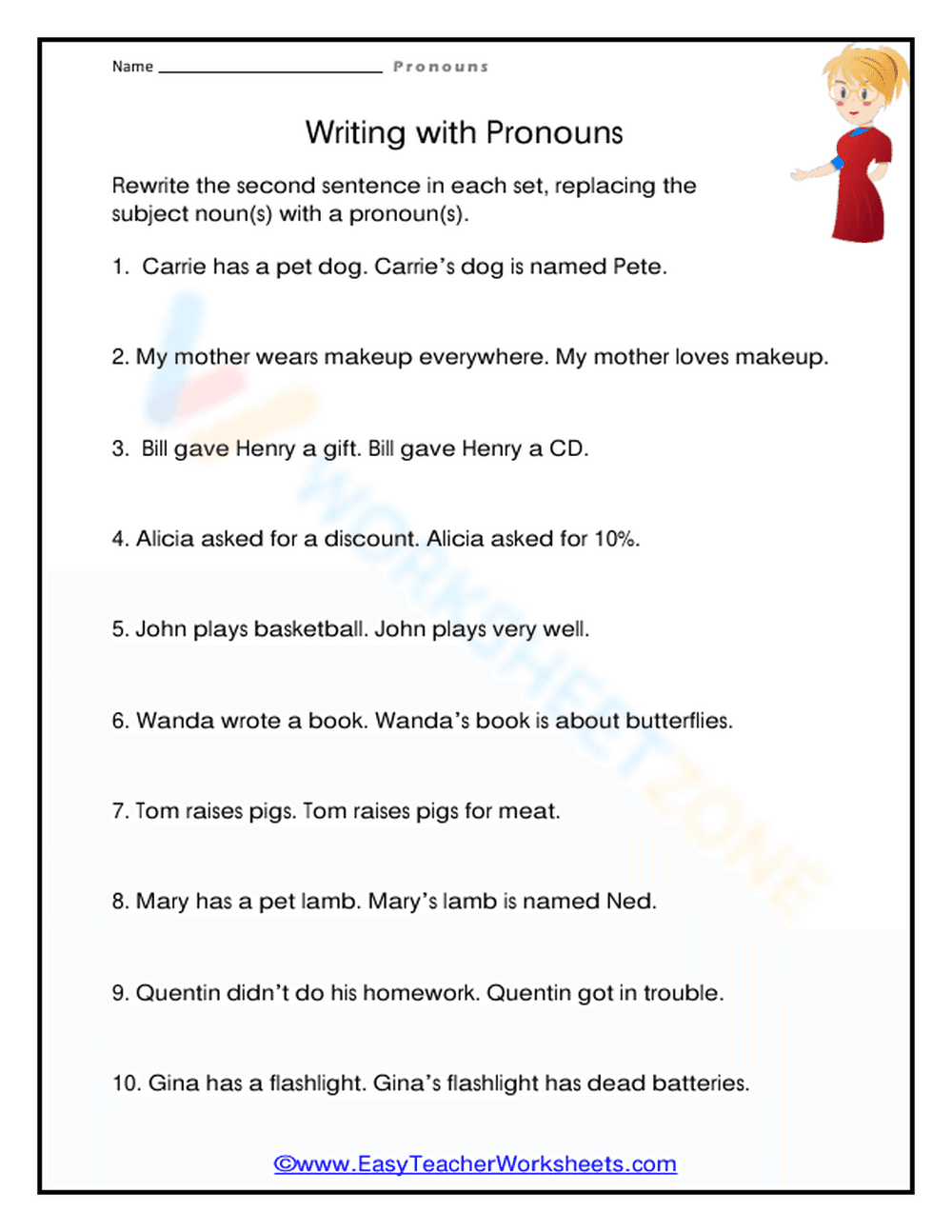 Writing with Personal Nouns - Page 1