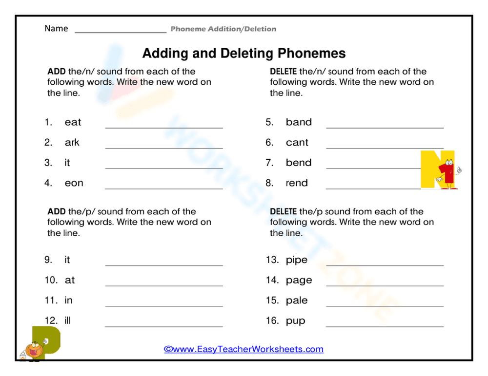 Adding and Deleting Phonemes - Page 1