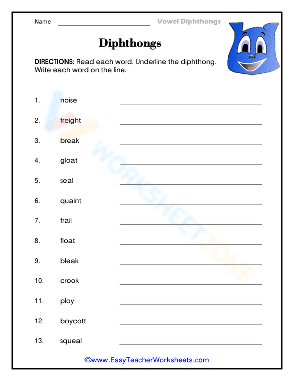 Diphthongs - Page 1