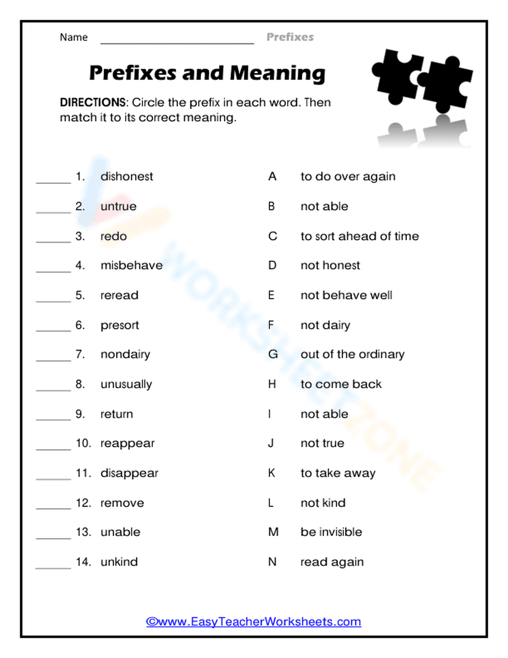 Meanings of Word Starters - Page 1