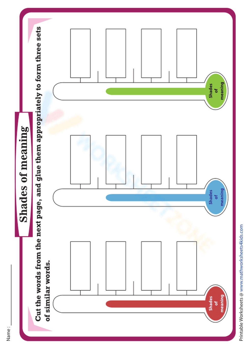 Similar Words: Vocabulary Building Worksheet - Page 1
