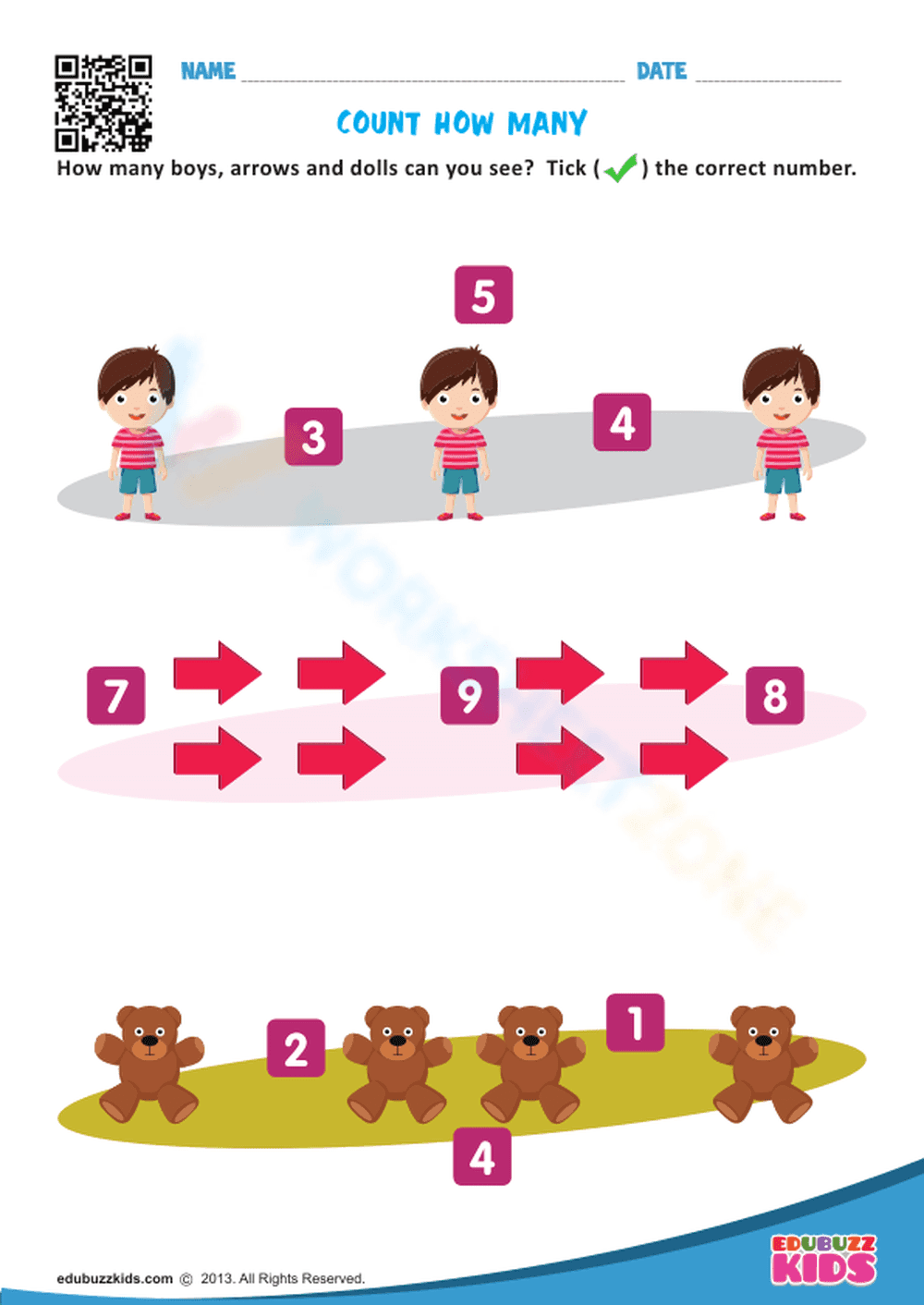 Counting Skills: Object Counting for Kids 1-10 - Page 1
