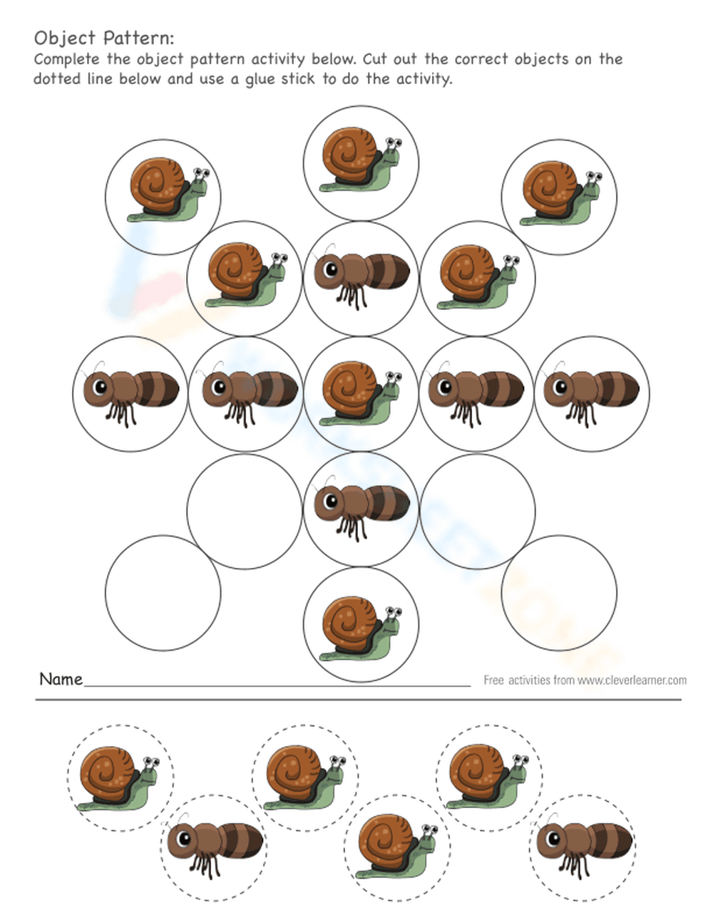 Object pattern worksheets - Page 1