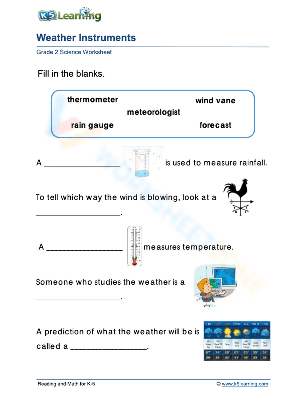 Grade 2: Weather instruments - Page 1