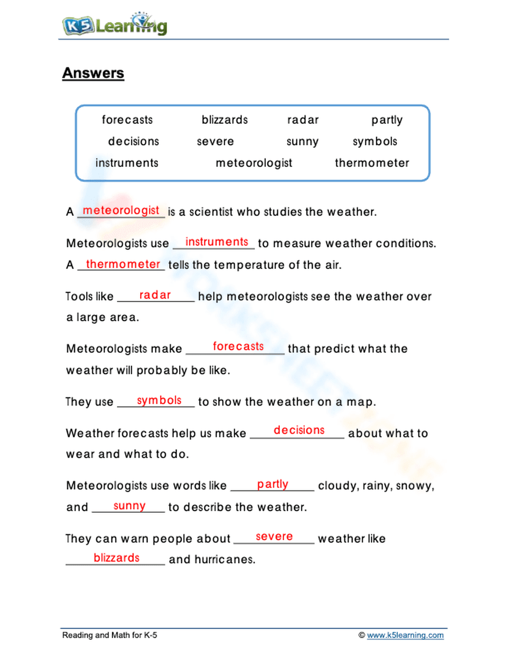 Grade 3: Weather forecasting - Page 2