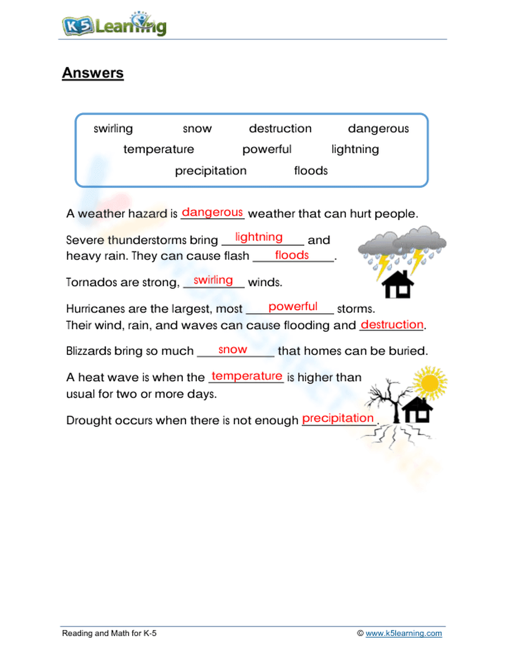 Grade 3: Weather hazard activities - Page 2