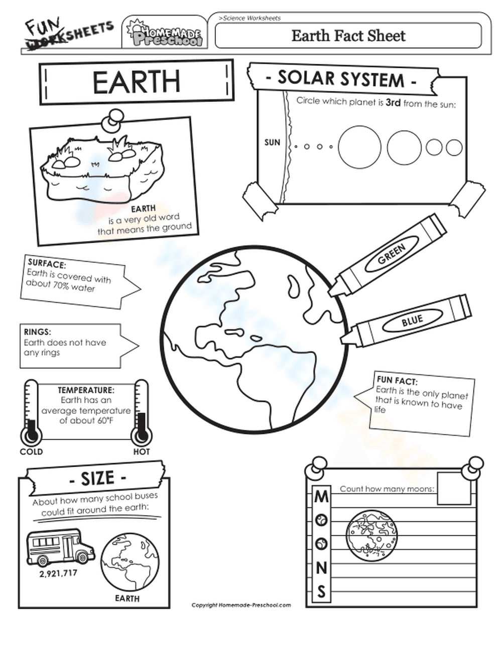 Earth Fact Worksheet - Page 1