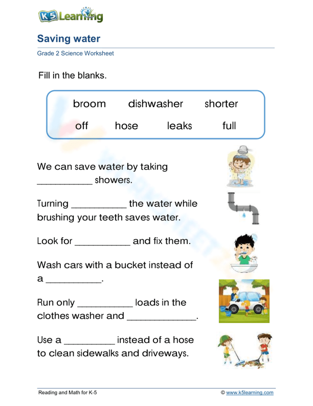 Grade 2: Saving water resources - Page 1