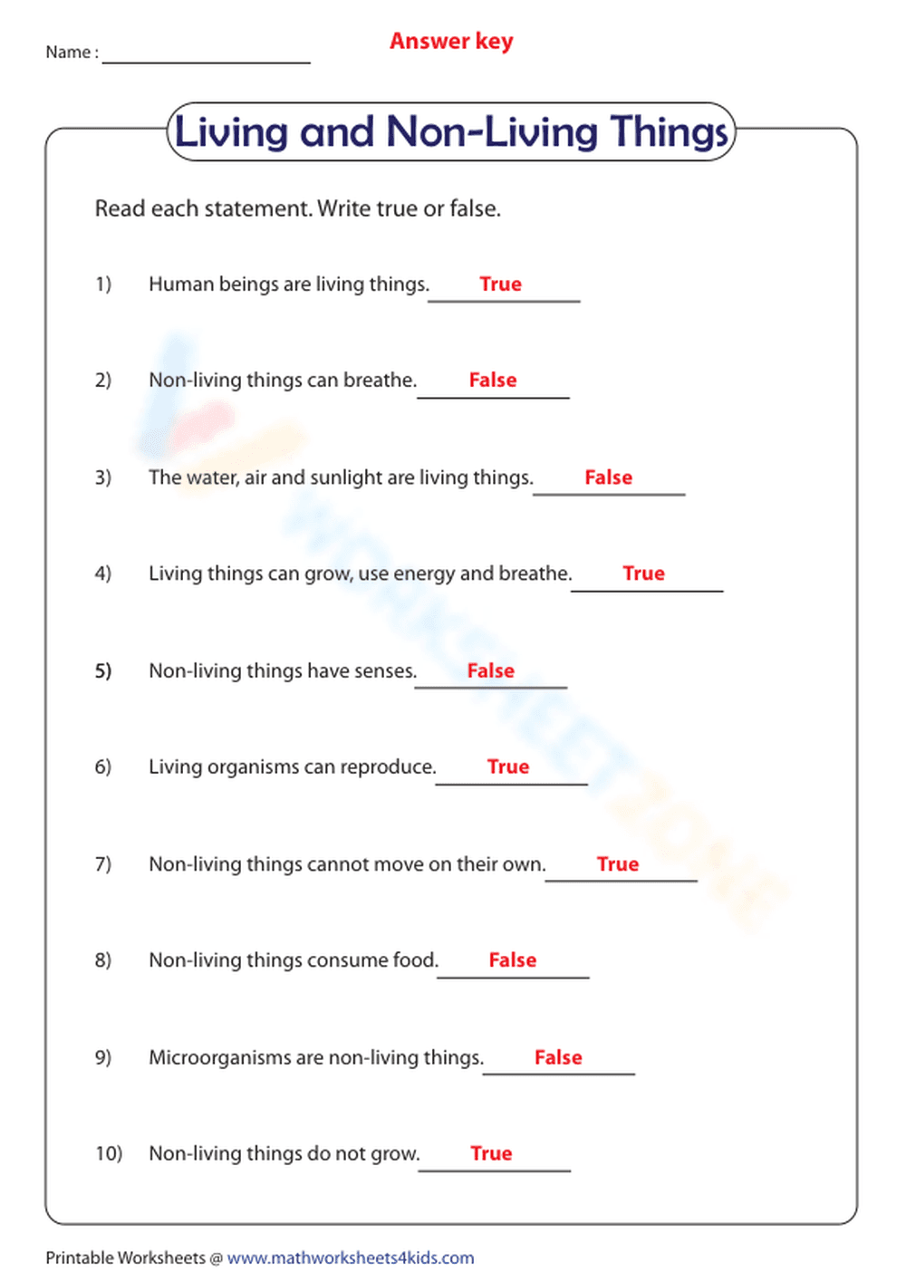 Living and non-living things: True or false - Page 2