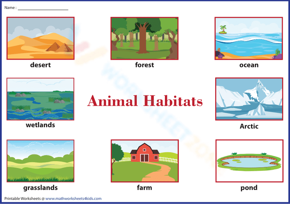 Animal Habitats Chart - Page 1