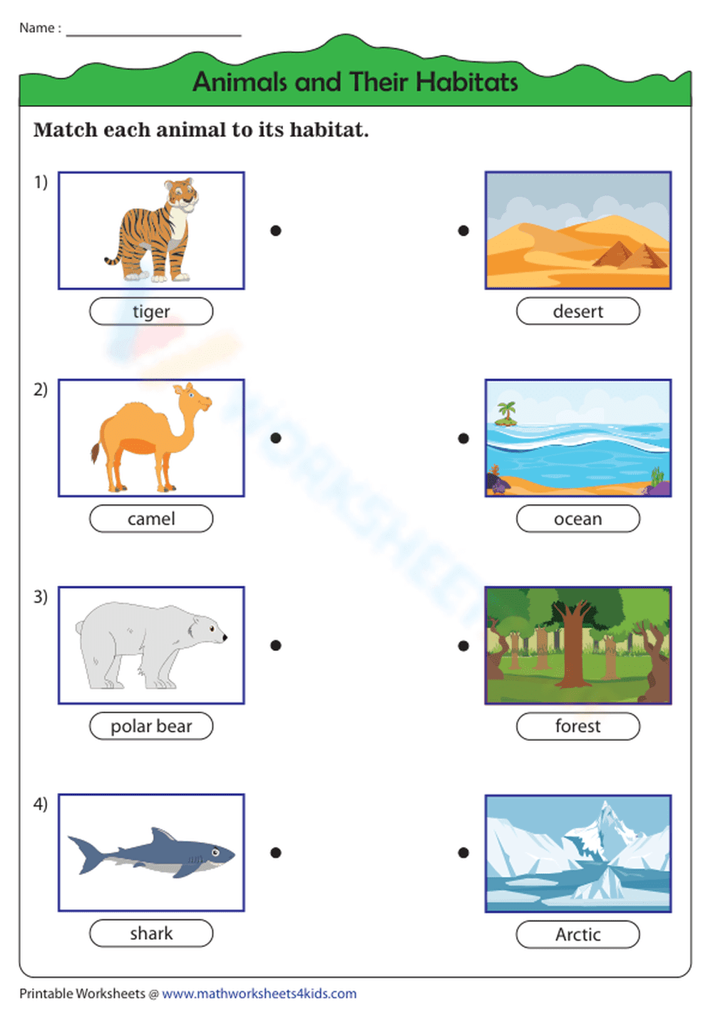 Matching Animals to Their Habitats - Page 1