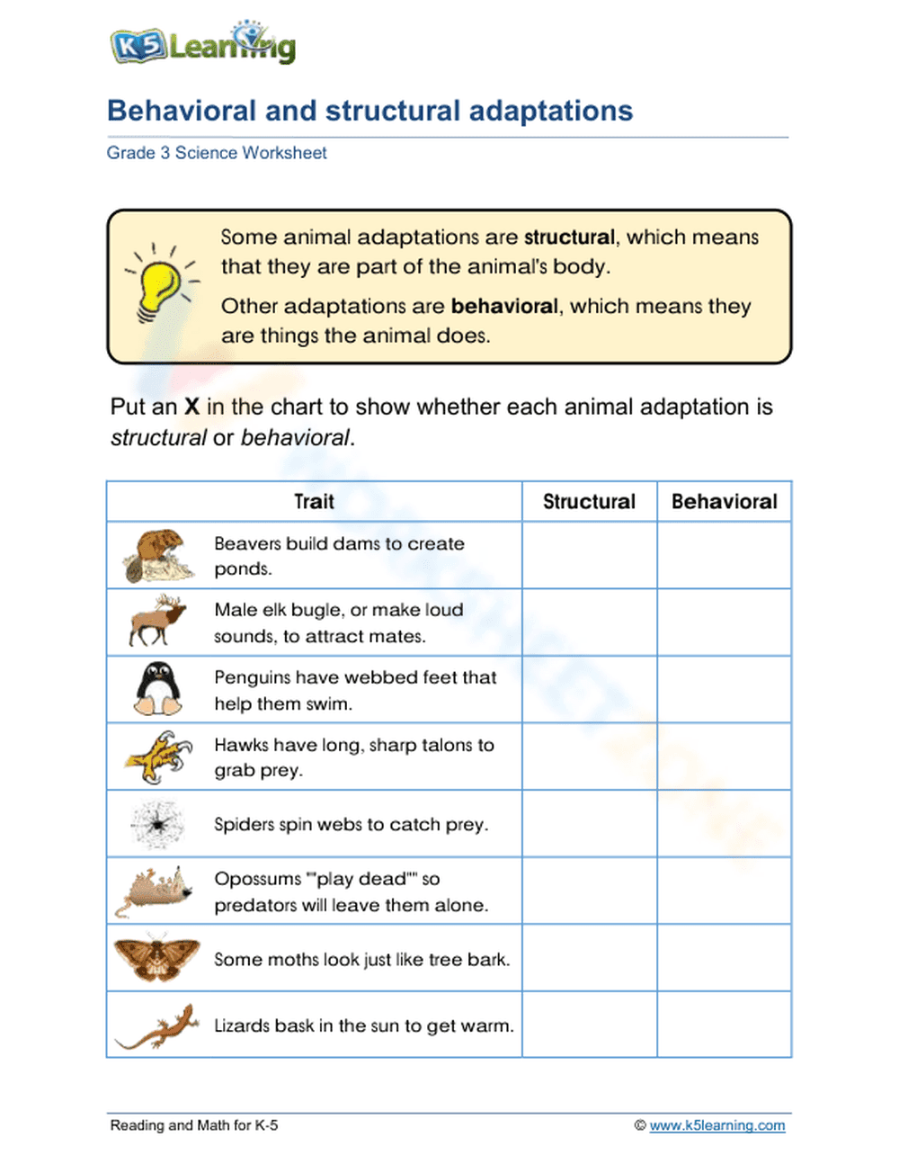 Behavioral and structural adaptations - Page 1