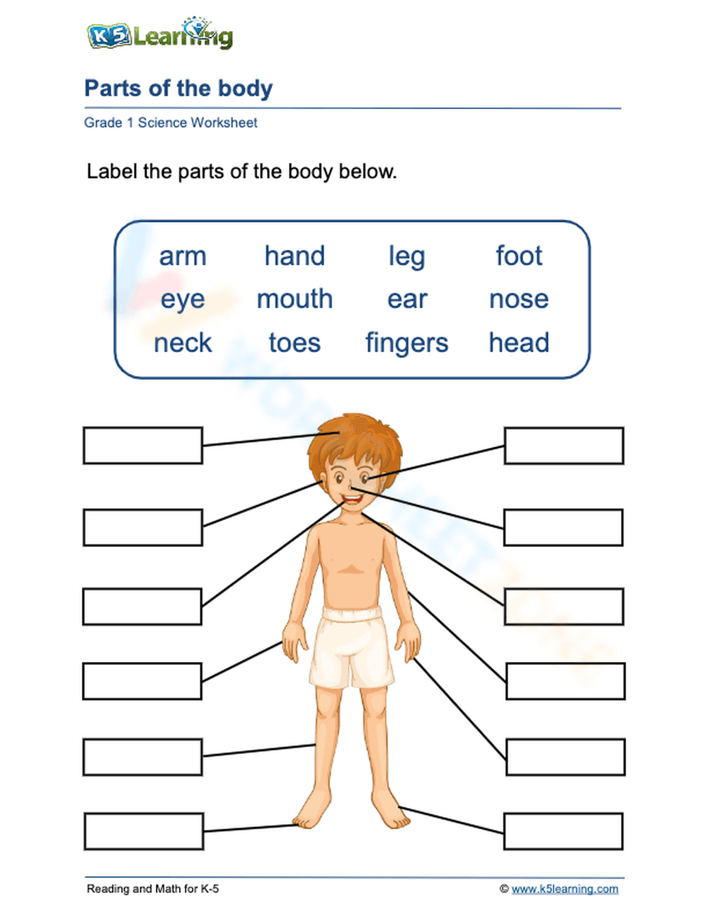 Parts of the Body - Page 1