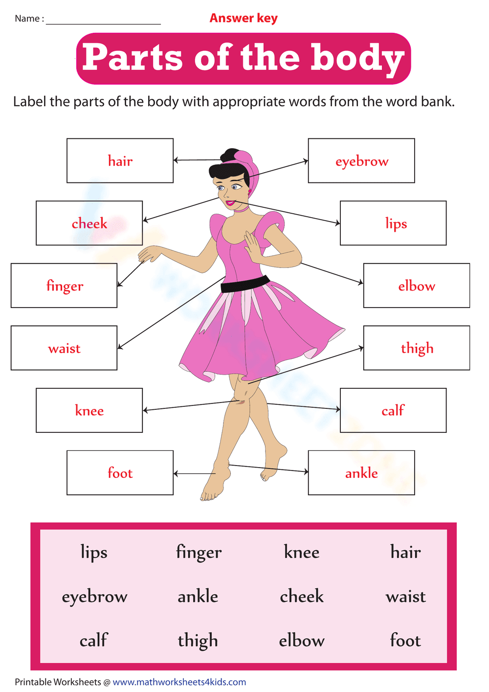 Label the parts of the body - Page 2