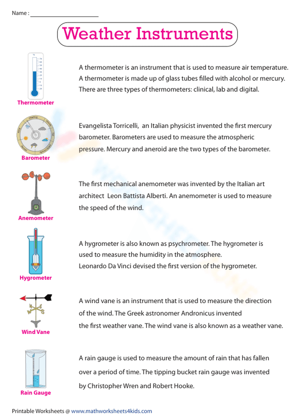 Weather instruments | Chart - Page 1