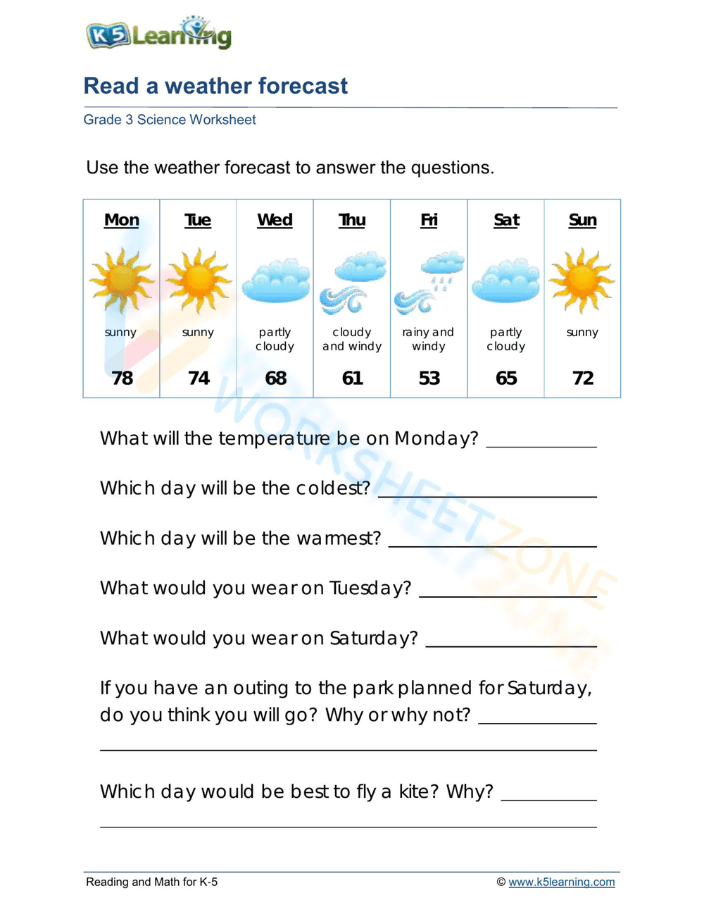 Read a weather forecast - Page 1