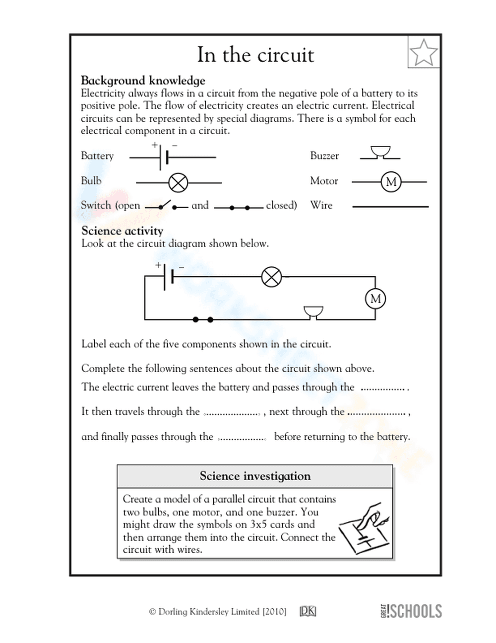 Parts of an electrical circuit diagram - Page 1